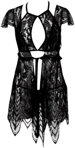 Women Sexy Lingerie Set 3 Piece Lace Teddy Cosplay with Mesh Kimono Robe Bodysuit Nightgown in Saudi Arabia