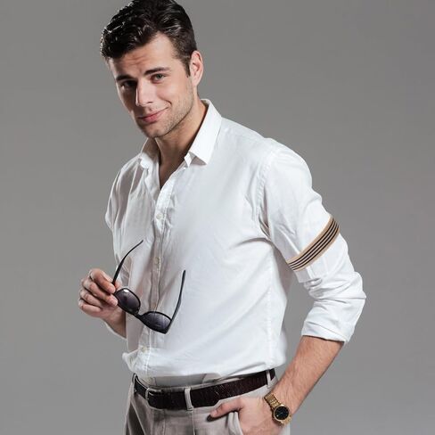 6 Pcs (3 Pairs) Unisex Elastic Adjustable Armbands, Anti-Slip Shirt Sleeve Holders with Non-Slip Closure Clips, Armband Garters for Men, Men's Arm Garters for Shirts, Wine-Red, Black, Beige Stripes in Saudi Arabia