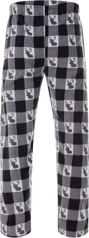 بنطال North 15 للأولاد فائق النعومة، منقوش برأس غزال، من الصوف القطبي -1233B-White-14-16 in Kuwait