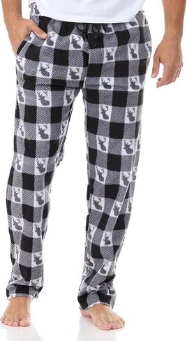 بنطال North 15 للأولاد فائق النعومة، منقوش برأس غزال، من الصوف القطبي -1233B-White-14-16 in Kuwait