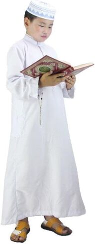 ثوب عربي للأولاد إسلامي قفطان إسلامي ملابس صلاة رداء بلون ثوب ثوب الشرق الأوسط دبي العرقي in Saudi Arabia