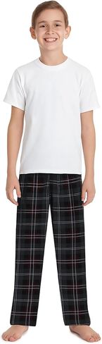 Body Glove Boys Plaid Flannel Lounge Pants Soft Sleepwear Pajama with Elastic Waist Drawstring, Comfortable Pants for Boys in Saudi Arabia