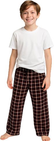 Body Glove Boys Plaid Flannel Lounge Pants Soft Sleepwear Pajama with Elastic Waist Drawstring, Comfortable Pants for Boys in Saudi Arabia