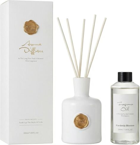 Reed Diffuser Set-Oud&Bergamot-Strong Scent, Long-Lasting Evaporation with Natural Reed Sticks & Essential Oils, Elegant Fragrance for Bathroom Bedroom Office Decor Air Fresh-Idea Gift for Christmas in Saudi Arabia