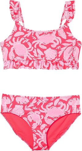 Lilly Pulitzer Girls' Standard Chrissy Bikini UPF 50+ (Toddler/Little Big Kid), Cane Coral Crab Collab in Saudi Arabia