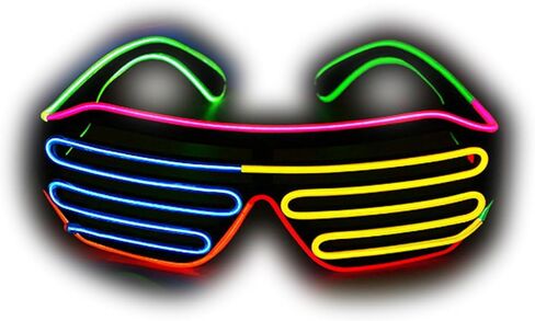 EL Multicolor Glow Glasses - Versatile Light-Up Eyewear for Halloween/EDM Parties/Cosplay & Night Events. in Saudi Arabia