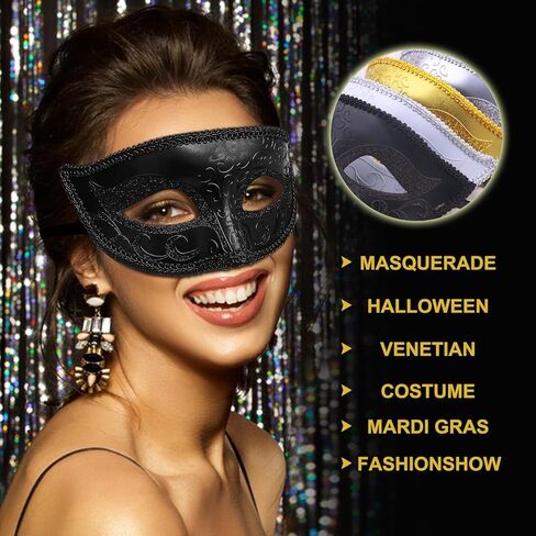 Masquerade Mask for Men Women Couple Ventian Halloween Masks for Party Prom Ball in Saudi Arabia