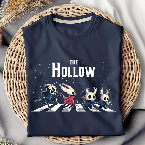 تي شيرت Hollow Knight Abbey Road، تي شيرت The Hollow Game، قميص اللاعب، تي شيرت برسومات ألعاب الفيديو، قميص Hollow Knight in Kuwait