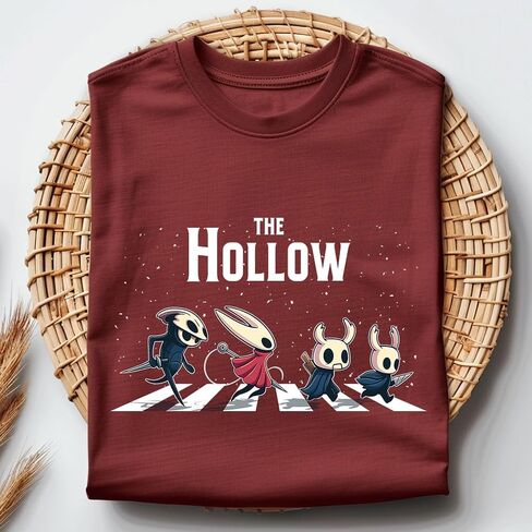 تي شيرت Hollow Knight Abbey Road، تي شيرت The Hollow Game، قميص اللاعب، تي شيرت برسومات ألعاب الفيديو، قميص Hollow Knight in Kuwait