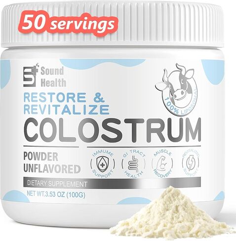 Colostrum Supplement Powder for Humans - Organic Bovine Colostrum Supplement for Gut Health, Hair Growth, Beauty, and Immune Support - Unflavored (50 Servings) in Saudi Arabia