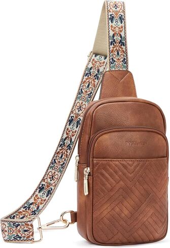 BOSTANTEN Sling Bag Quilted Crossbody Bags for Women Cross Body Purse Leather Fanny Pack and Small Wallet for Women Leather RFID Blocking Card Holder Bifold Compact Wallets in Saudi Arabia