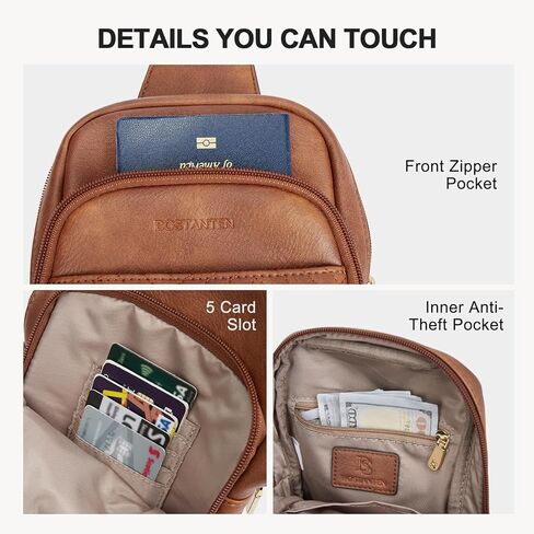 BOSTANTEN Sling Bag Quilted Crossbody Bags for Women Cross Body Purse Leather Fanny Pack and Small Wallet for Women Leather RFID Blocking Card Holder Bifold Compact Wallets in Saudi Arabia