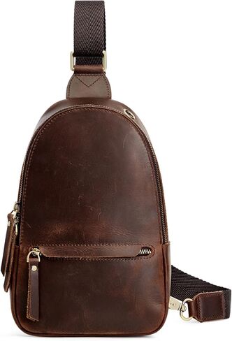 S-ZONE Leather Sling Bags for Women Men, Fanny Packs, Small Crossbody Purse Chest Bag with RFID Blocking in Saudi Arabia