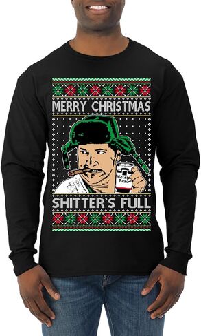 Shitter's Full Cousin Eddie Christmas Family Vacation Ugly Christmas Sweater Mens Long Sleeve Shirt in Saudi Arabia