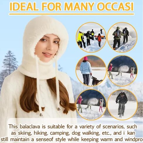 3 in 1 Beanie Hat With Scarf and Mask for Women, Soft Warm Fleece Satin Lined Beanie Hats Windproof Winter Accessories in Saudi Arabia