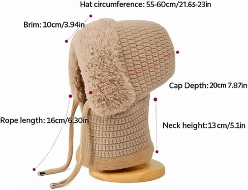 3 in 1 Beanie Hat With Scarf and Mask for Women, Soft Warm Fleece Satin Lined Beanie Hats Windproof Winter Accessories in Saudi Arabia