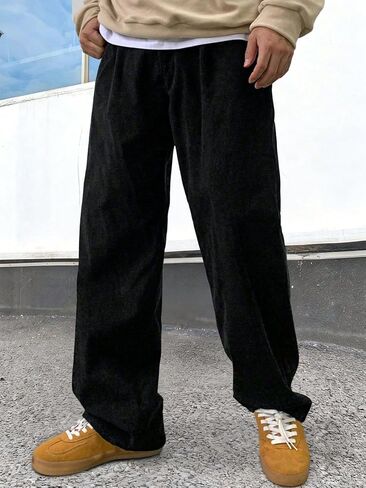 1 pc of boys'and Teens' Trendy Sports Corduroy Straight - Leg Long Pants for Spring, Autumn and Winter。 in Saudi Arabia