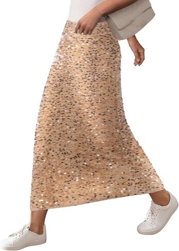 SOFIA'S CHOICE Women Sequin Skirts High Waisted Sparkly Midi Skirt Club Night Out in Saudi Arabia