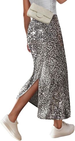 SOFIA'S CHOICE Women Sequin Skirts High Waisted Sparkly Midi Skirt Club Night Out in Saudi Arabia