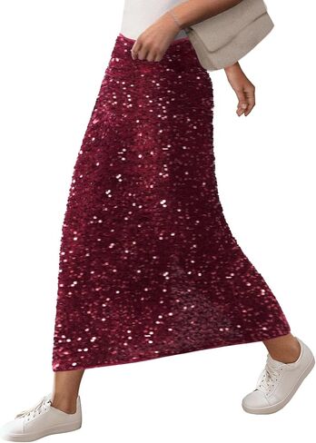SOFIA'S CHOICE Women Sequin Skirts High Waisted Sparkly Midi Skirt Club Night Out in Saudi Arabia