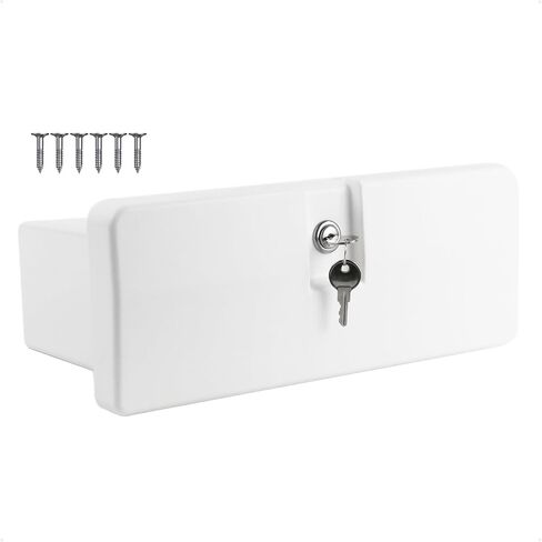 Five Oceans Boat Glove Box with Drink Cup Holders, Lockable with 2 Keys, High-Impact and UV-Resistant White ABS Palstic - FO3105 in Saudi Arabia