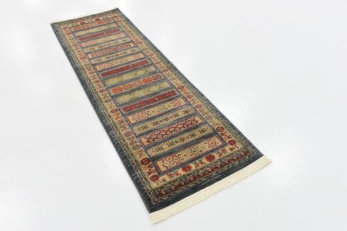 Rugs.com سجادة مجموعة Kashkuli Gabbeh - سجادة زرقاء متوسطة مقاس 2 × 6 بوصة مثالية للممرات والمداخل in Kuwait