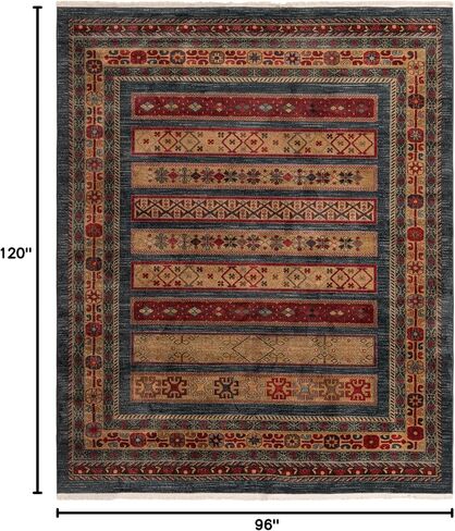 Rugs.com سجادة مجموعة Kashkuli Gabbeh - سجادة زرقاء متوسطة مقاس 2 × 6 بوصة مثالية للممرات والمداخل in Kuwait