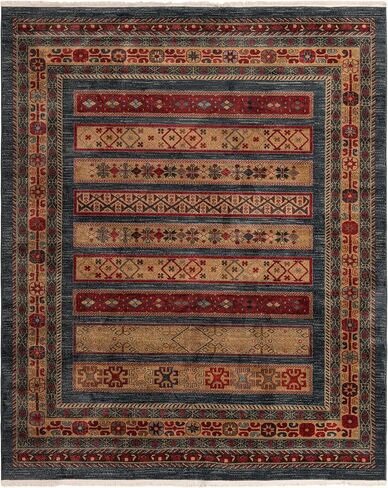 Rugs.com سجادة مجموعة Kashkuli Gabbeh - سجادة زرقاء متوسطة مقاس 2 × 6 بوصة مثالية للممرات والمداخل in Kuwait