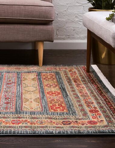 Rugs.com سجادة مجموعة Kashkuli Gabbeh - سجادة زرقاء متوسطة مقاس 2 × 6 بوصة مثالية للممرات والمداخل in Kuwait