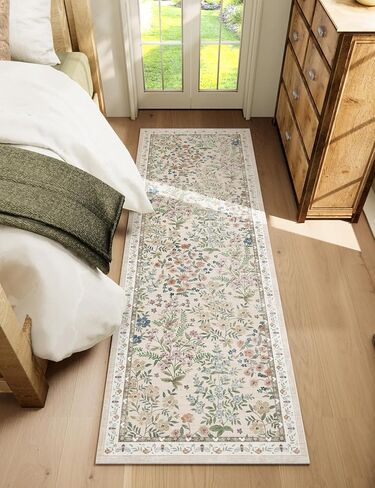 Washable Kitchen Rug Runners for Hallways: 2'6"x8' Bedroom Runner Rugs Non Slip Low Pile Soft Stain Resistant Floor Runenr Rug for Entryway Indoor Hallway Kitchen Laundry Room Beside Farmhouse in Saudi Arabia