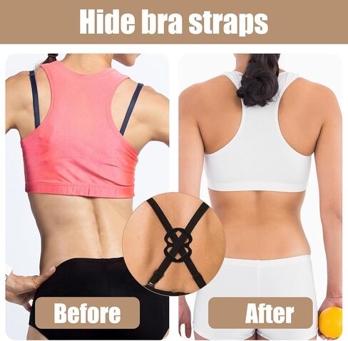 8 Pcs Bra Strap Holders for Slipping Women’s Bra Clips to Make Racerback with 4 Non-Slip Underwear Strap, Shoulder Straps Clip Conceal Converter Holders Accessory for Dress Shirts Ball Gown in Saudi Arabia