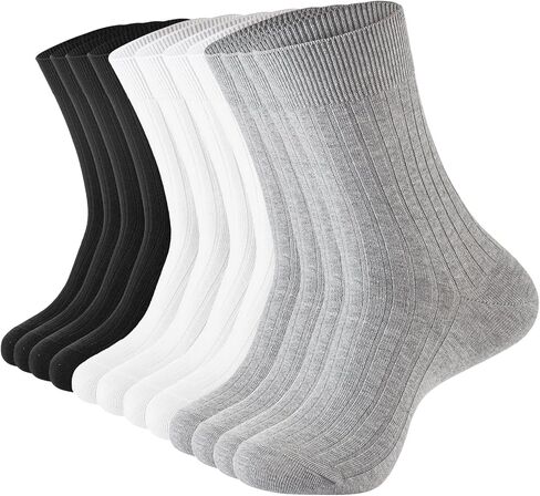 Ndoobiy Mens Cotton Crew Socks Moisture-Wicking Socks for Men Work-6 Pairs in Saudi Arabia