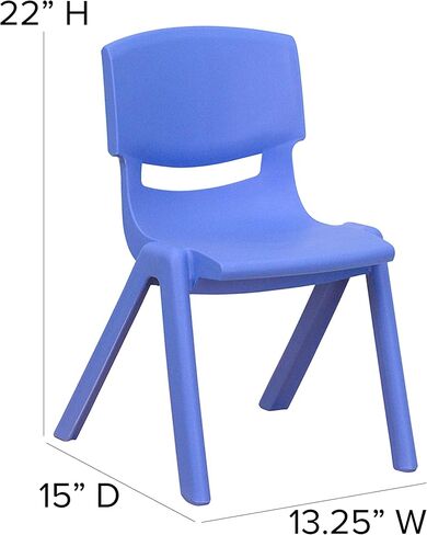 Flash Furniture Whitney 8 Pack Blue Plastic Stackable School Chair with 12'' Seat Height in Saudi Arabia