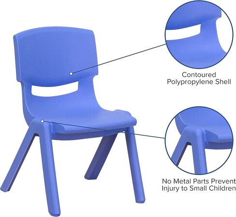 Flash Furniture Whitney 8 Pack Blue Plastic Stackable School Chair with 12'' Seat Height in Saudi Arabia