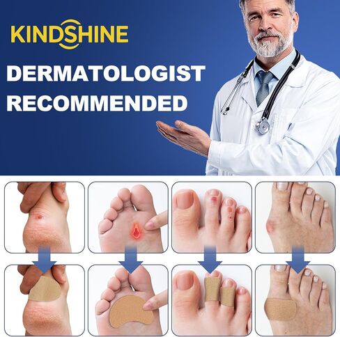 شرائط مولسكين 60 قطعة مع وسادات لاصقة لمنع ظهور البثور وملصقات شريط جلد الشامات لبطانة أحذية كعب القدم، بيج in Kuwait