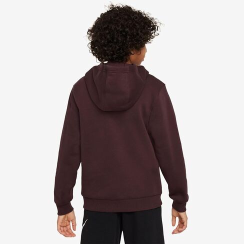Nike Sportswear Club Fleece Big Kids' Full-Zip Hoodie (FD3004-652, Burgundy Crush/White) in Saudi Arabia