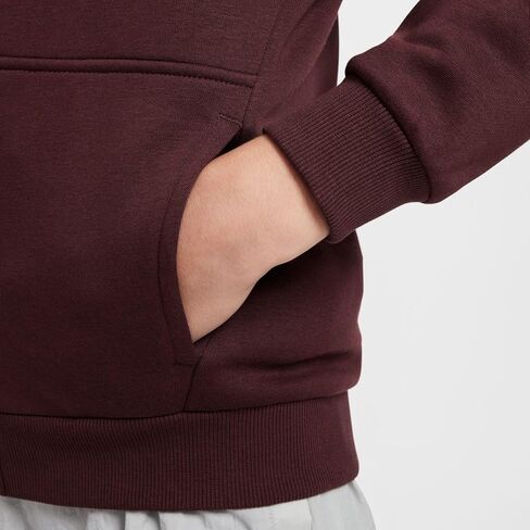 Nike Sportswear Club Fleece Big Kids' Full-Zip Hoodie (FD3004-652, Burgundy Crush/White) in Saudi Arabia