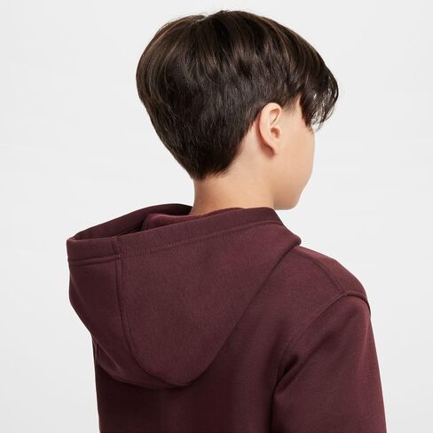 Nike Sportswear Club Fleece Big Kids' Full-Zip Hoodie (FD3004-652, Burgundy Crush/White) in Saudi Arabia