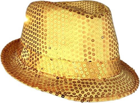 blinkee LED Flashing Fedora Hat with Gold Sequins in Saudi Arabia