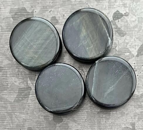 -ALL 3 PAIR- Yellow, Blue & Red Tiger Eye Organic Stone Plugs Double Flare Gauges in Saudi Arabia