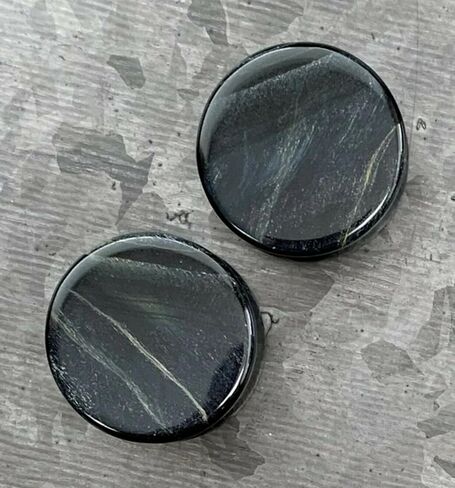 -ALL 3 PAIR- Yellow, Blue & Red Tiger Eye Organic Stone Plugs Double Flare Gauges in Saudi Arabia