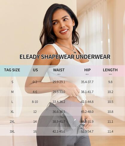 Eleady ملابس داخلية للتحكم في البطن للنساء، قطعتين، سراويل داخلية لرفع المؤخرة متوسطة الخصر، ملابس داخلية بدون خياطة قابلة للتنفس للنساء in Kuwait
