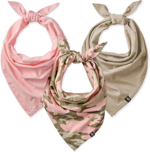 Multipack 100% Organic Cotton Pet Bandanas for Small, Medium and Large Dogs, Camo-Sand, Medium/Large in Kuwait