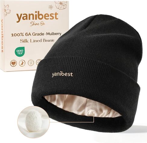 قبعة صغيرة مبطنة بحرير التوت من YANIBEST، قبعات شتوية للنساء والرجال للجنسين، قبعة جمجمة مترهلة دافئة وناعمة in Kuwait