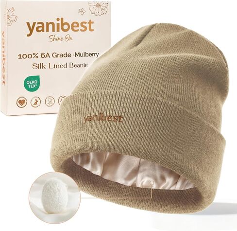 قبعة صغيرة مبطنة بحرير التوت من YANIBEST، قبعات شتوية للنساء والرجال للجنسين، قبعة جمجمة مترهلة دافئة وناعمة in Kuwait