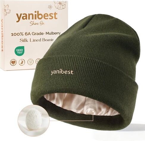 قبعة صغيرة مبطنة بحرير التوت من YANIBEST، قبعات شتوية للنساء والرجال للجنسين، قبعة جمجمة مترهلة دافئة وناعمة in Kuwait