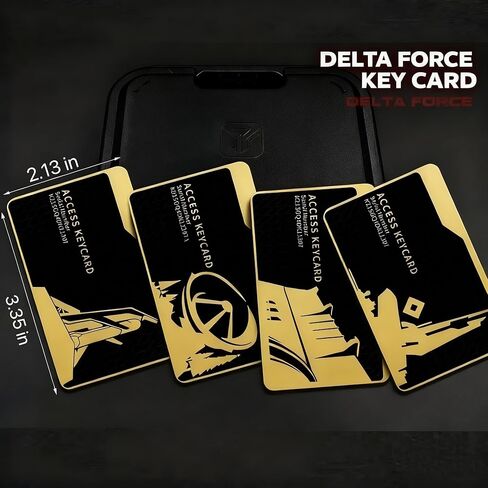 4 قطع من لعبة Delta Force Keycard هدية محيطية ذات نسيج معدني تجمع بطاقات Delta Force، غرفة اجتماعات الرئيس، Beakkesh، Zero Dam in Kuwait