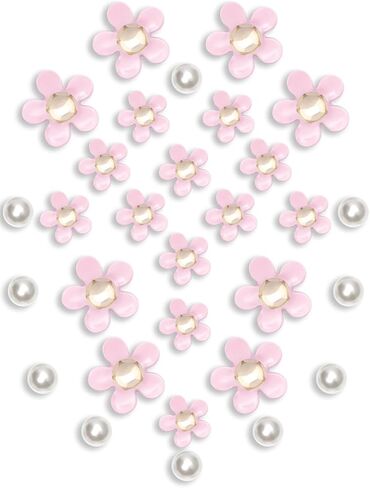 30Pcs Flower Shoe Charms for Women, Cute Acrylic Daisy Charms with Pearls Decoration for Girls' Clog Sandals, DIY Shoe Decoration Charms, Perfect Birthday Party Favors in Saudi Arabia