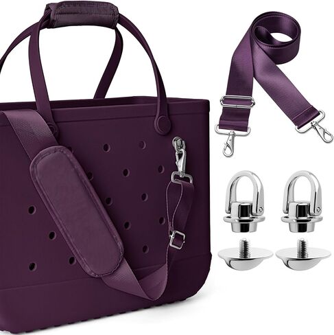حزام كروس من SUITMAT لحقيبة Bogg مع موصلات معدنية مقاومة للصدأ، وإكسسوارات لحقيبة Bogg، وحزام كتف متسع لحقيبة الشاطئ المطاطية، مصنوع من النايلون المضاد للانزلاق، أزرق داكن (الحقيبة غير متضمنة) in Kuwait