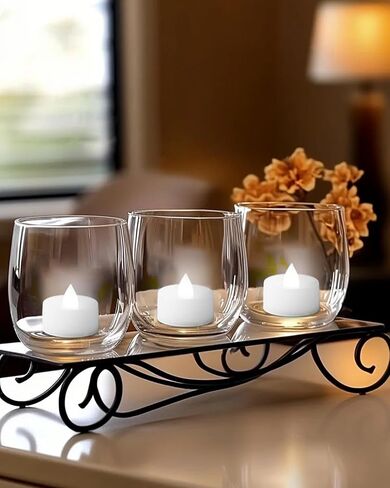 Homemory 12pcs Flameless LED Tea Lights with Remote & Timer, 400+Hours Realistic Flickering Battery Candles for Seasonal, Tabletop, and Centerpieces Decor in Saudi Arabia